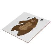 Dansende Muzieknoten Beer hoofdtelefoon Tegeltje (Zijkant)