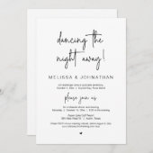 Dansende nacht weg, bruiloft Elopement Party in Kaart (Voorkant / Achterkant)