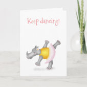 Dansende neushoorn gepersonaliseerde 'blijf dansen kaart (Voorkant)