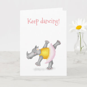 Dansende neushoorn gepersonaliseerde 'keep dancing kaart