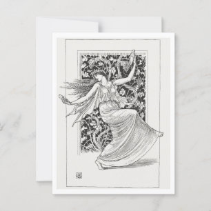 Dansende nimf Walter Crane Art Briefkaart