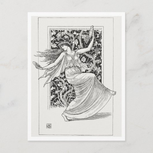 Dansende nimf Walter Crane Art Briefkaart (Voorkant)