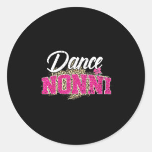Dansende nonni luipaard grappige dansende nonni mo ronde sticker
