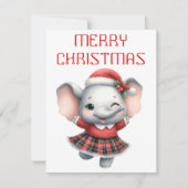Dansende olifantenkalf - Kerst Kaart (Voorkant)
