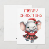 Dansende olifantenkalf - Kerst Kaart (Voorkant / Achterkant)