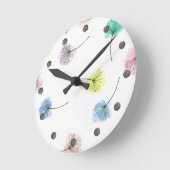 Dansende opties| Waterverf Floral Pattern Ronde Klok (Hoek)