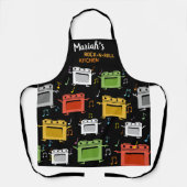Dansende ovens rots in rolkeuken op maat schort (Voorkant)