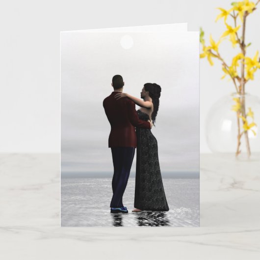 Dansende Paar Fine Art Jubileum Card Kaart (Gele Bloem)