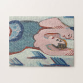 Dansende paar moderne kunst puzzel legpuzzel (Horizontaal)