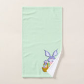 Dansende Paarse paasbunny Mint Bad Handdoek (Handdoek)