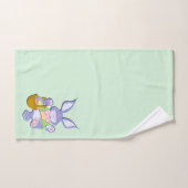 Dansende Paarse paasbunny Mint Bad Handdoek (Handdoek)