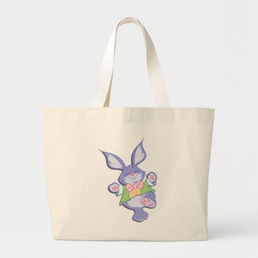 Dansende Paarse paasbunny Mint Grote Tote Bag (Voorkant)