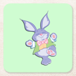 Dansende Paarse paasbunny Mint Kartonnen Onderzetters