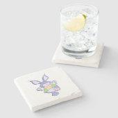 Dansende Paarse paasbunny Stenen Onderzetter (Zijkant)