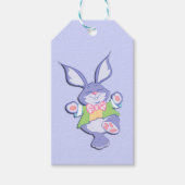 Dansende Paarse Paashaas Cadeaulabel (Voorkant)