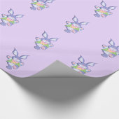 Dansende paarse paashaas cadeaupapier (Hoek)