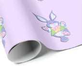 Dansende paarse paashaas cadeaupapier (Rol Hoek)