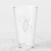 Dansende paarse paashaas glas (Achterkant)