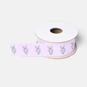 Dansende paarse paashaas grosgrain lint