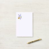 Dansende paarse paashaas lavendel post-it® notes (Op bureau)