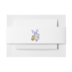 Dansende paarse paashaas lavendel uitnodigingen wikkel