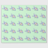 Dansende paarse paashaas Mint Cadeaupapier (Vlak)