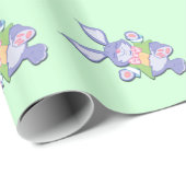 Dansende paarse paashaas Mint Cadeaupapier (Rol Hoek)
