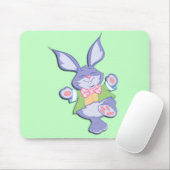 Dansende paarse paashaas Mint Muismat (Met muis)