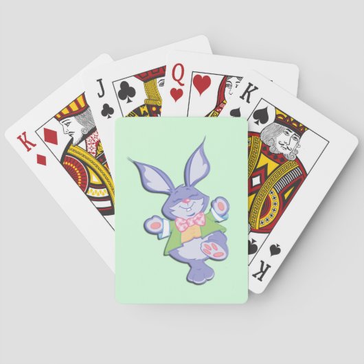 Dansende paarse paashaas Mint Pokerkaarten (Achterkant)