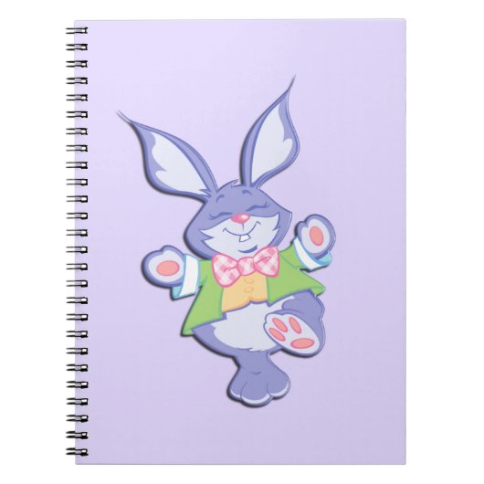 Dansende paarse paashaas notitieboek (Voorkant)