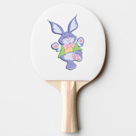 Dansende paarse paashaas tafeltennisbatje