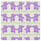 Dansende Paarse prinses Teddy Bears Stof (Close Up)