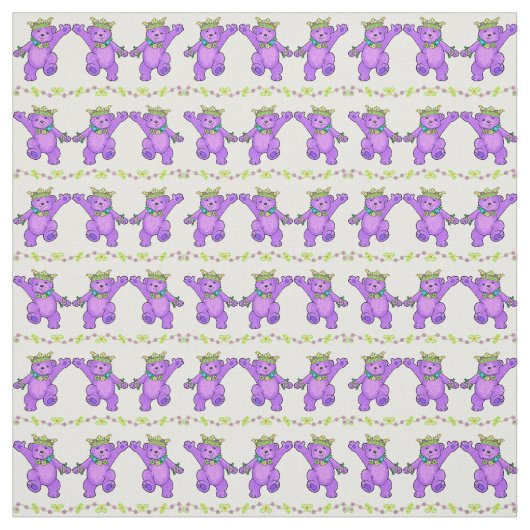 Dansende Paarse prinses Teddy Bears Stof (Swatch)
