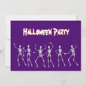 Dansende Paarse Skeletons Hooreen-uitnodiging Kaart (Achterkant)