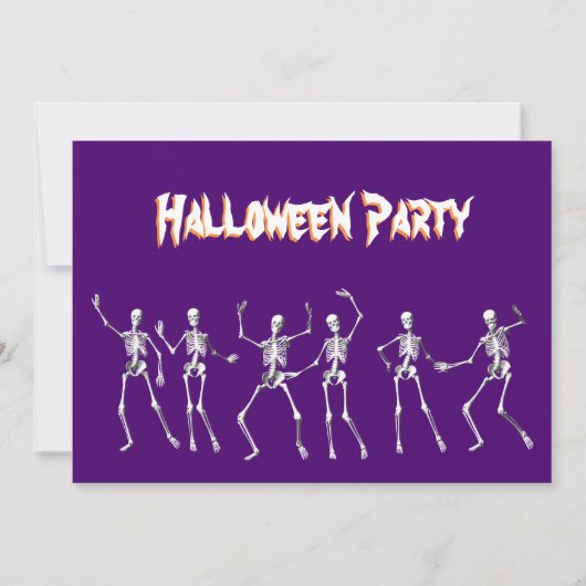 Dansende Paarse Skeletons Hooreen-uitnodiging Kaart (Achterkant)