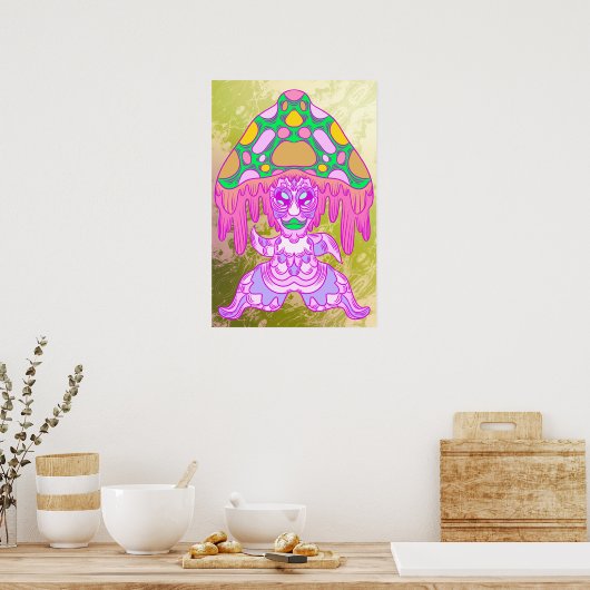 Dansende paddenstoel poster (Keuken)