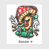 Dansende paddenstoel Skateboard 4-inch Kus Cut Vin Sticker (Vel)