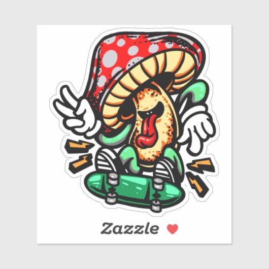 Dansende paddenstoel Skateboard 4-inch Kus Cut Vin Sticker (Vel)