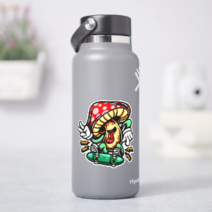 Dansende paddenstoel Skateboard 4-inch Kus Cut Vin Sticker