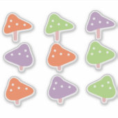 Dansende paddenstoelen Colorful Set Sticker (Voorkant)