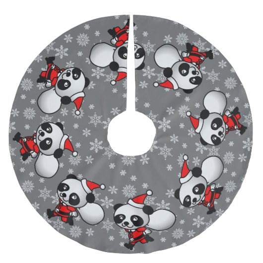 Dansende Pandas Kerstboom Rok (Voorkant)