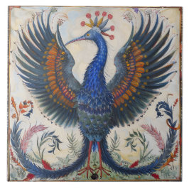 Dansende paradijsvogel tegeltje