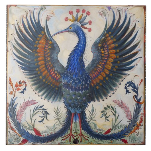 Dansende paradijsvogel tegeltje (Voorkant)