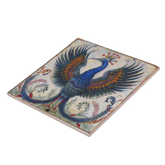 Dansende paradijsvogel tegeltje (Zijkant)