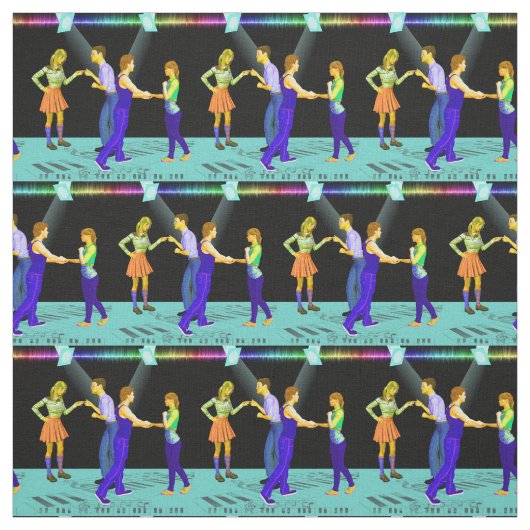 Dansende paren met spotlight 3 inch². stof (Swatch)