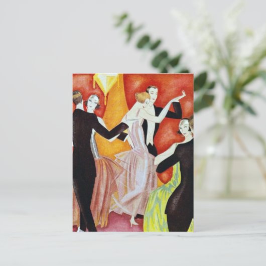 Dansende paren uit 1920 briefkaart (Staand voorkant)