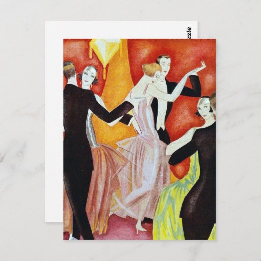 Dansende paren uit 1920 briefkaart (Voorkant / Achterkant)