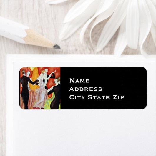 Dansende paren uit 1920 etiket (Insitu)