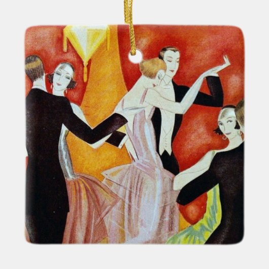 Dansende paren uit 1920 keramisch ornament (Voorkant)