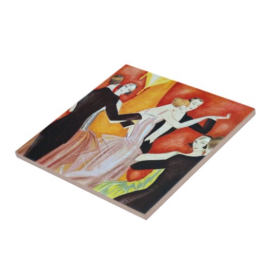 Dansende paren uit 1920 tegeltje (Zijkant)